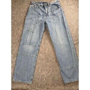 Rocawear Jeans Men'a 34x34 Blue Baggy Loose Fit Y2K Hip Hop Streetwear Patchwork